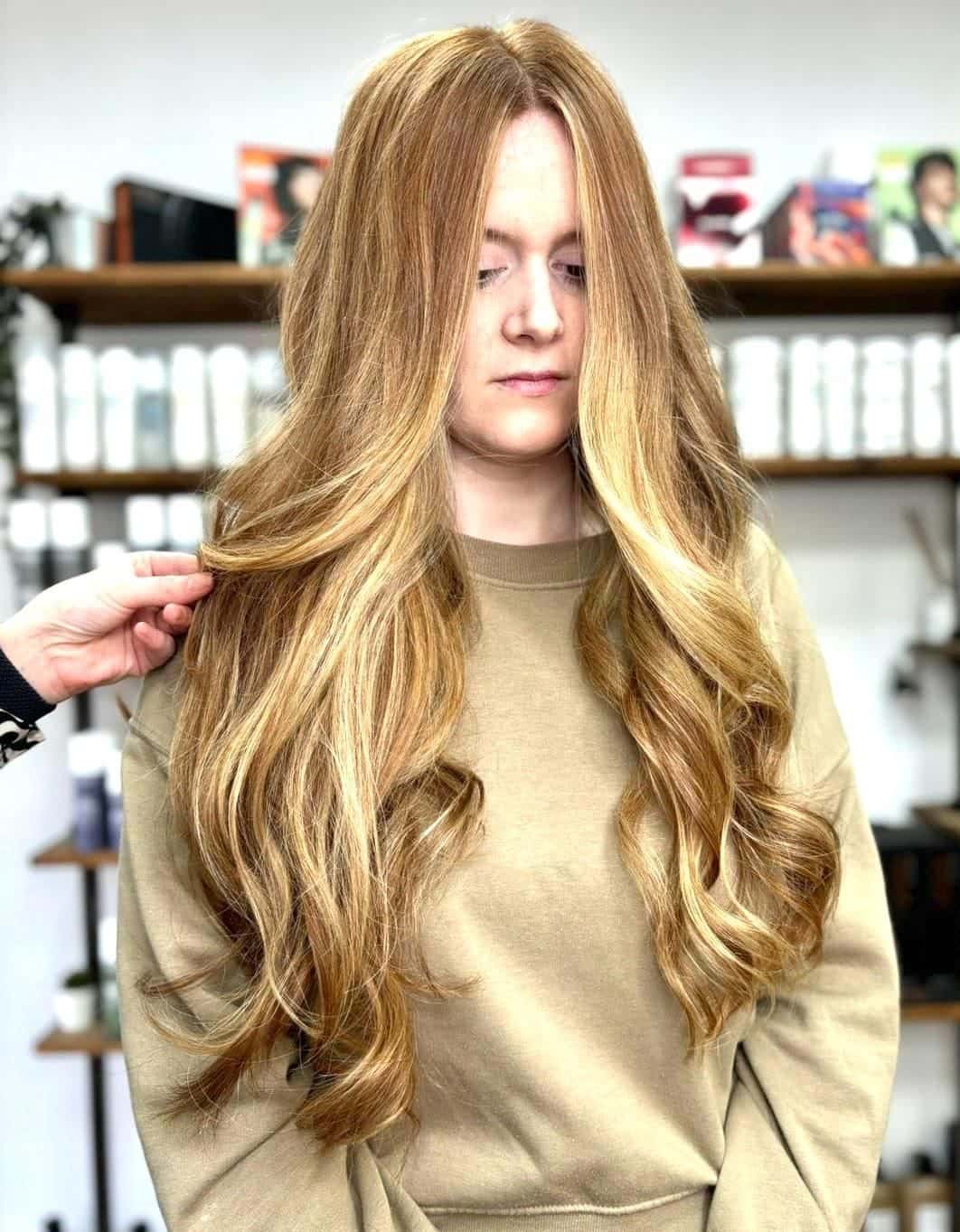 Long balayage waves finished with an editorial styling at The Establishment Hairdressing, Farnham