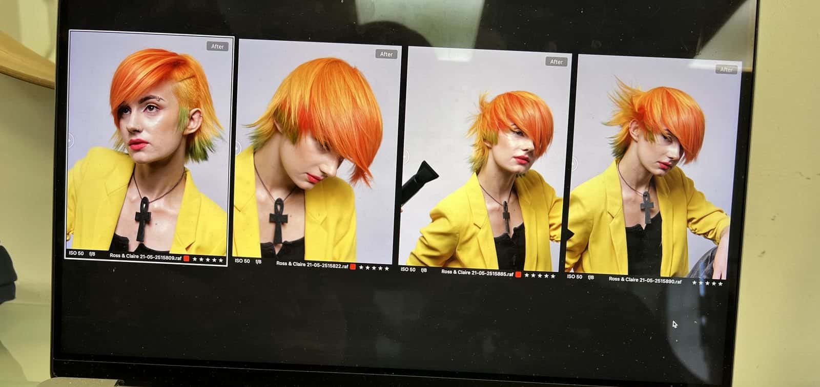Behind the scenes of an editorial colour shoot at The Establishment Hairdressing, Farnham